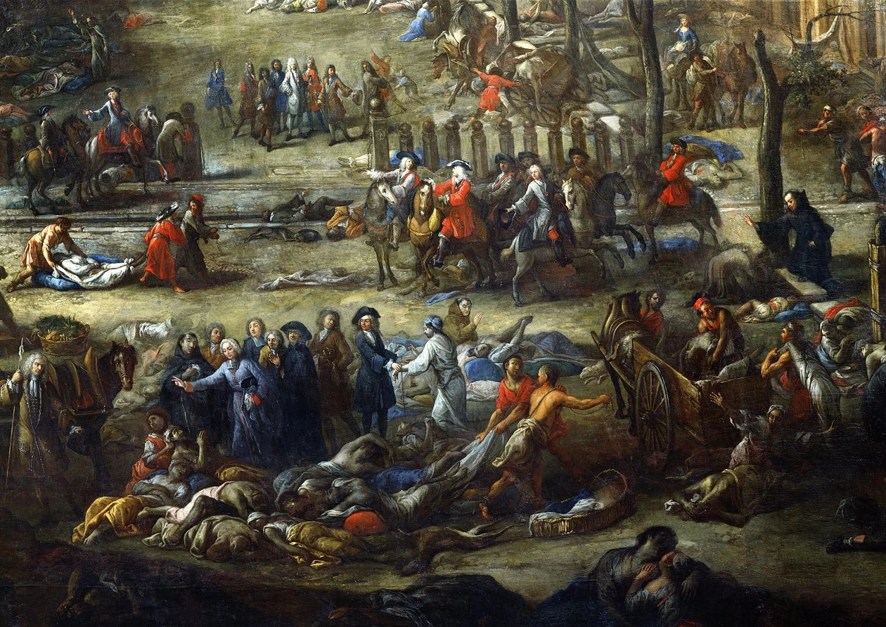 Veduta del Cours Belsunce, Marsiglia, durante la peste del 1720 - Musee des Beaux, Arts, Marseille, dettaglio